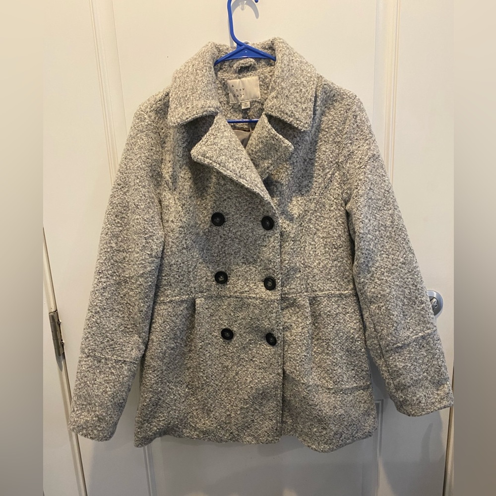 a new day NWT Gray Peacoat Double Breasted Fully Lined sz XL